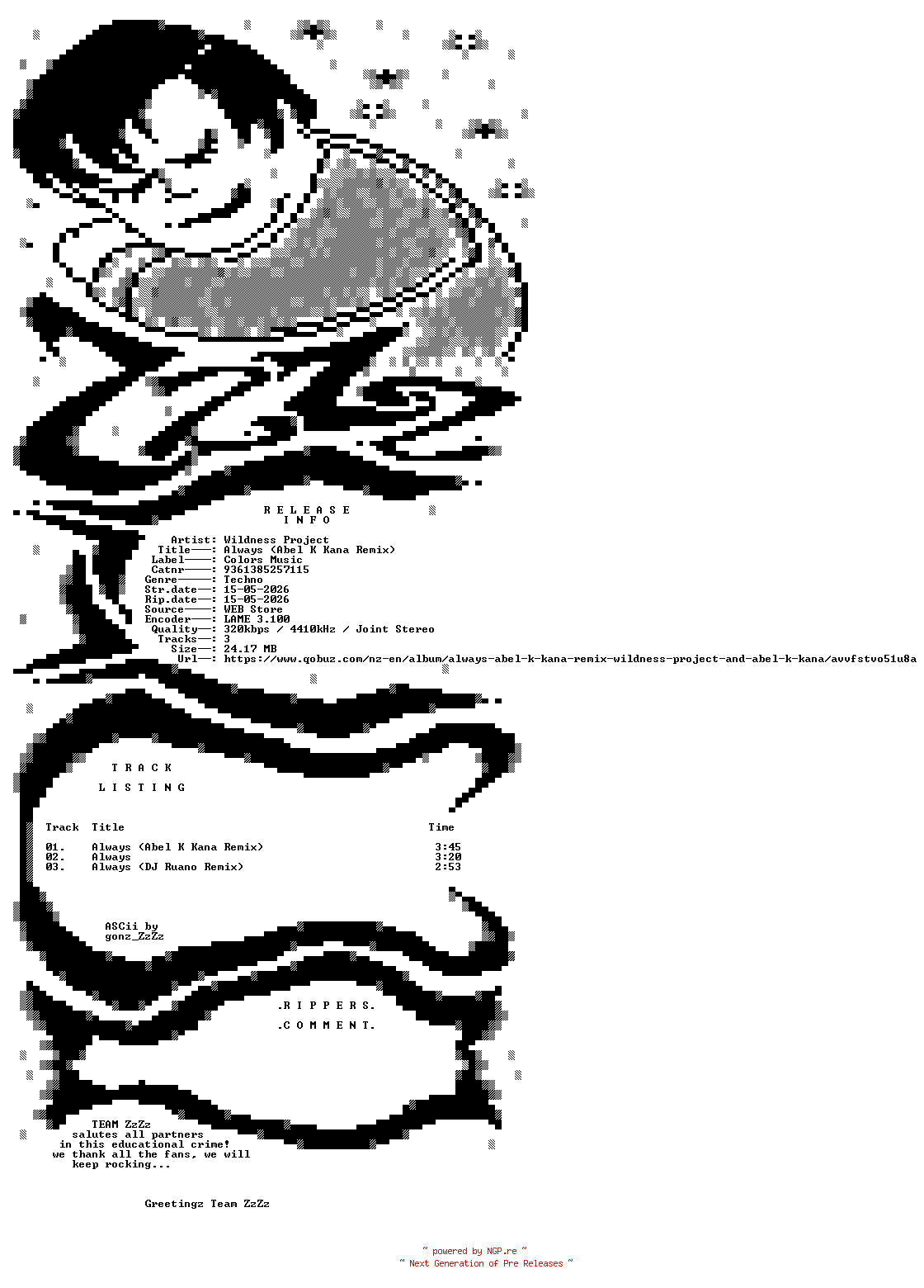 NFO for the release Wildness_Project_-_Always_(Abel_K_Kana_Remix)-(9361385257115)-WEB-2026-ZzZz by ZzZz
