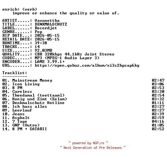 NFO for the release Vavunettha-DENKMALSCHUTZ-WEB-DE-2026-ENRiCH by ENRiCH