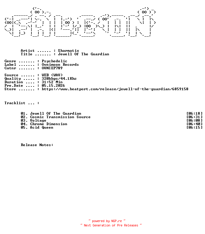 NFO for the release Sharmatix-Jewell_Of_The_Guardian-(OVNIEP789)-WEB-2026-FALCON by FALCON