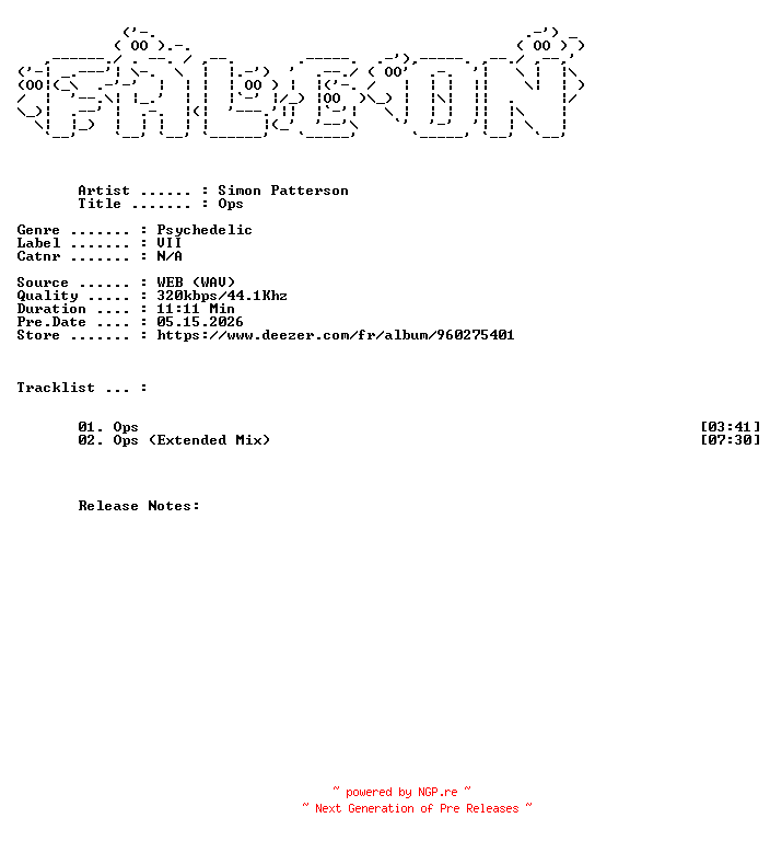 NFO for the release Simon_Patterson-Ops-WEB-2026-FALCON by FALCON