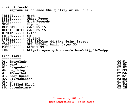 NFO for the release Noqh-White_Roses-WEB-2026-ENRiCH by ENRiCH