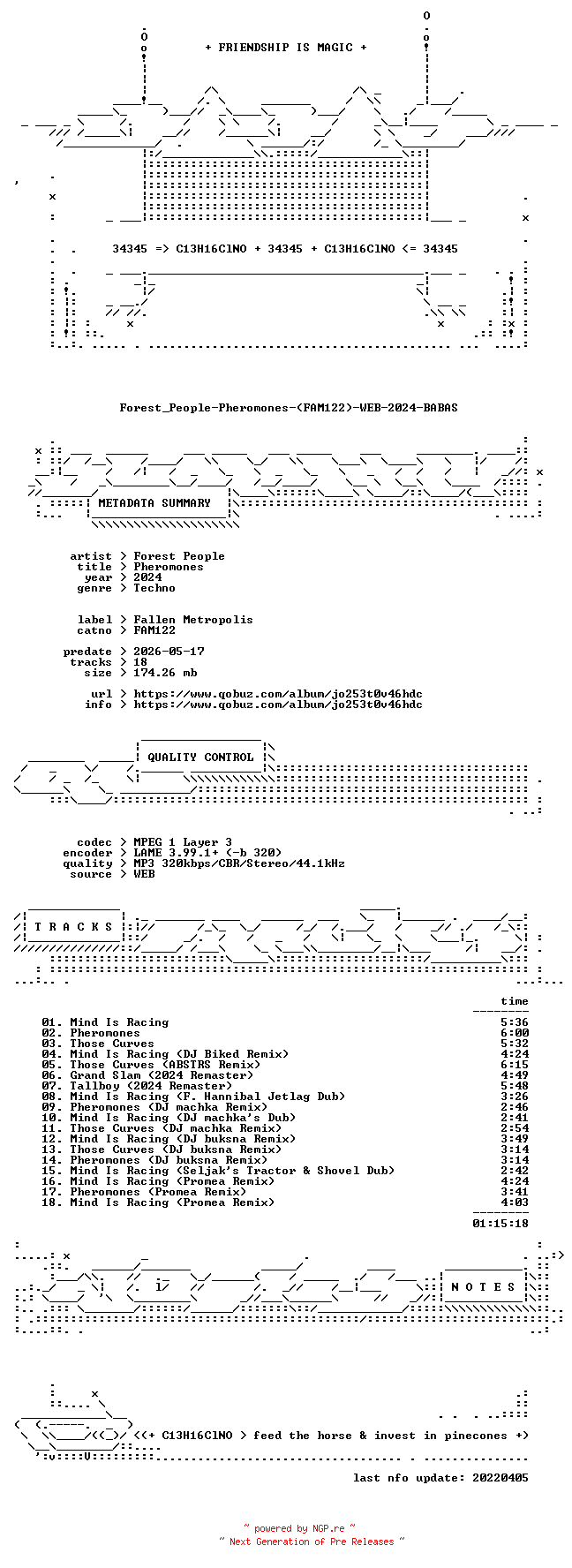 NFO for the release Forest_People-Pheromones-(FAM122)-WEB-2024-BABAS by BABAS