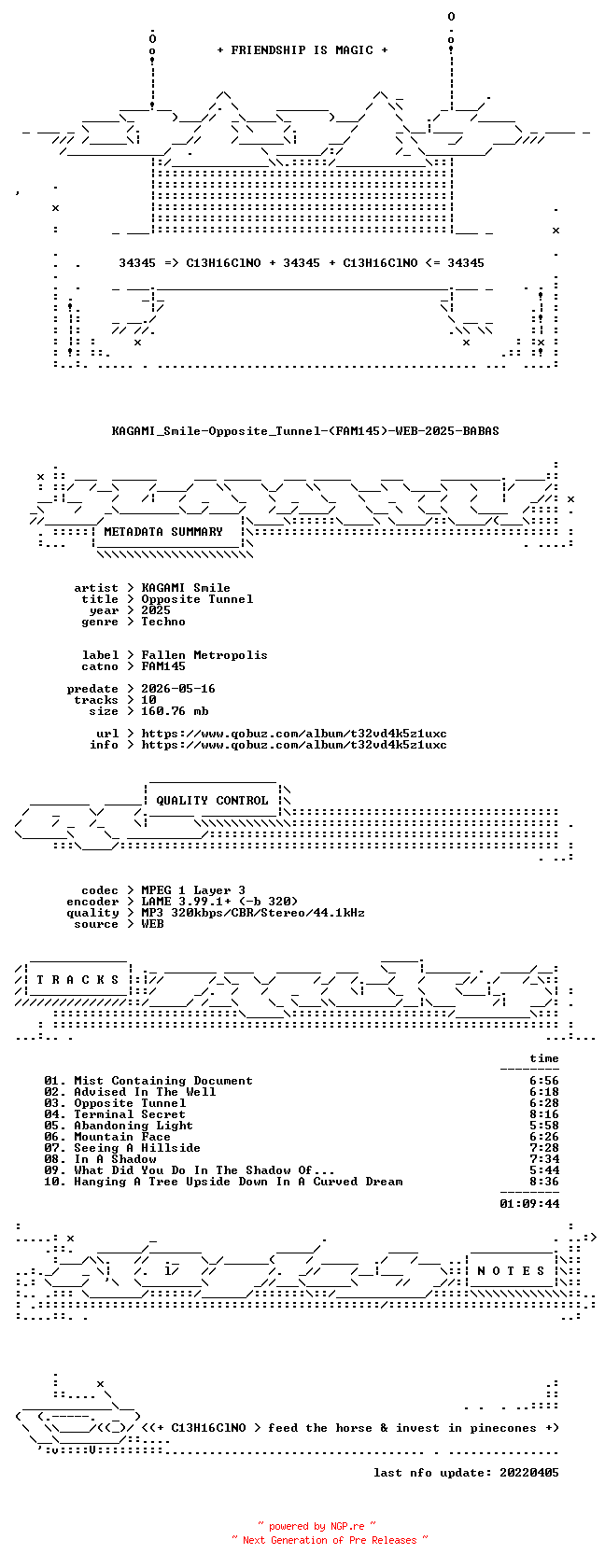 NFO for the release KAGAMI_Smile-Opposite_Tunnel-(FAM145)-WEB-2025-BABAS by BABAS