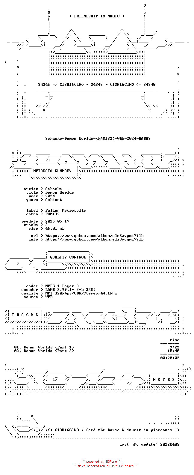 NFO for the release Schacke-Demon_Worlds-(FAM132)-WEB-2024-BABAS by BABAS