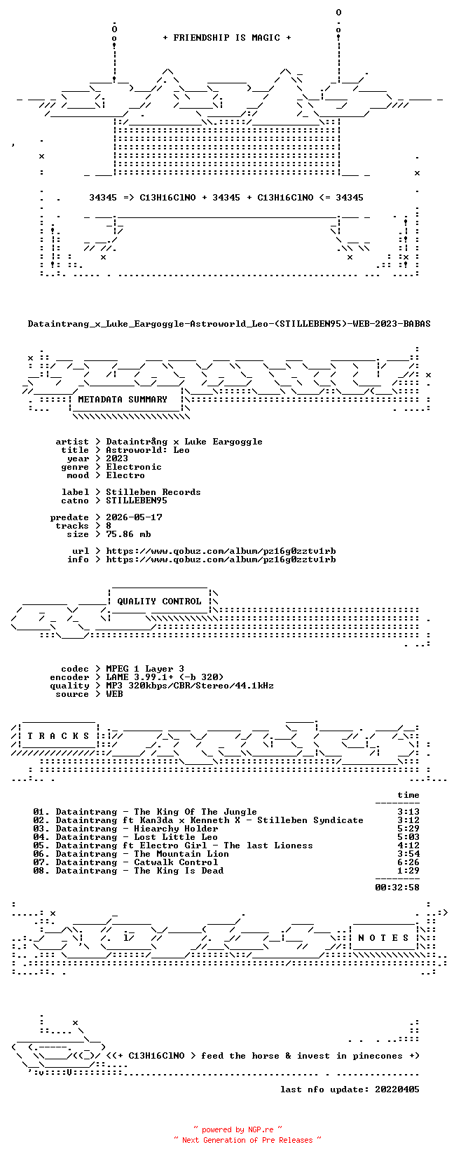 NFO for the release Dataintrang_x_Luke_Eargoggle-Astroworld_Leo-(STILLEBEN95)-WEB-2023-BABAS by BABAS