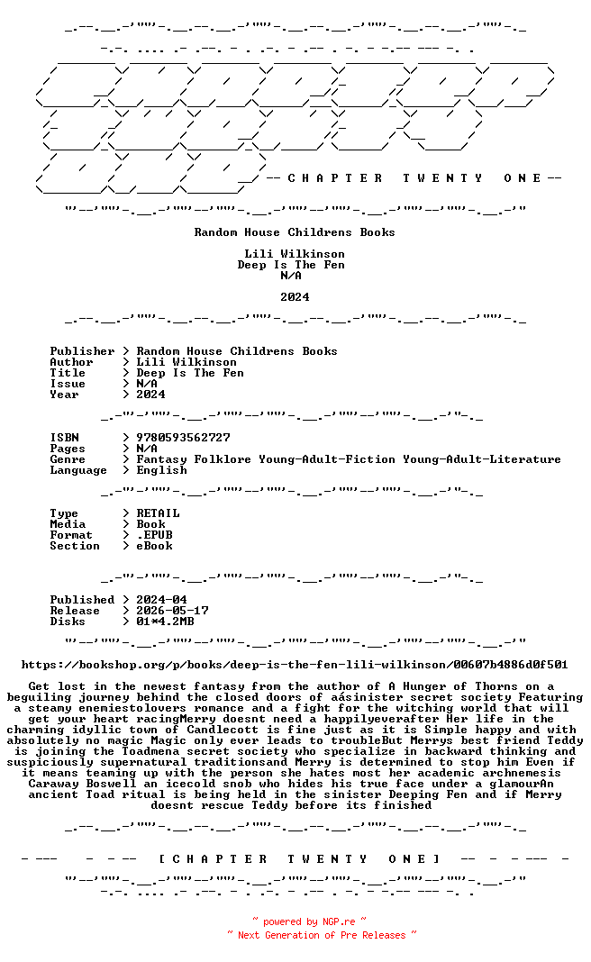 NFO for the release Lili.Wilkinson.-.Deep.Is.The.Fen.2024.RETAIL.EPUB.eBook-CTO by CTO