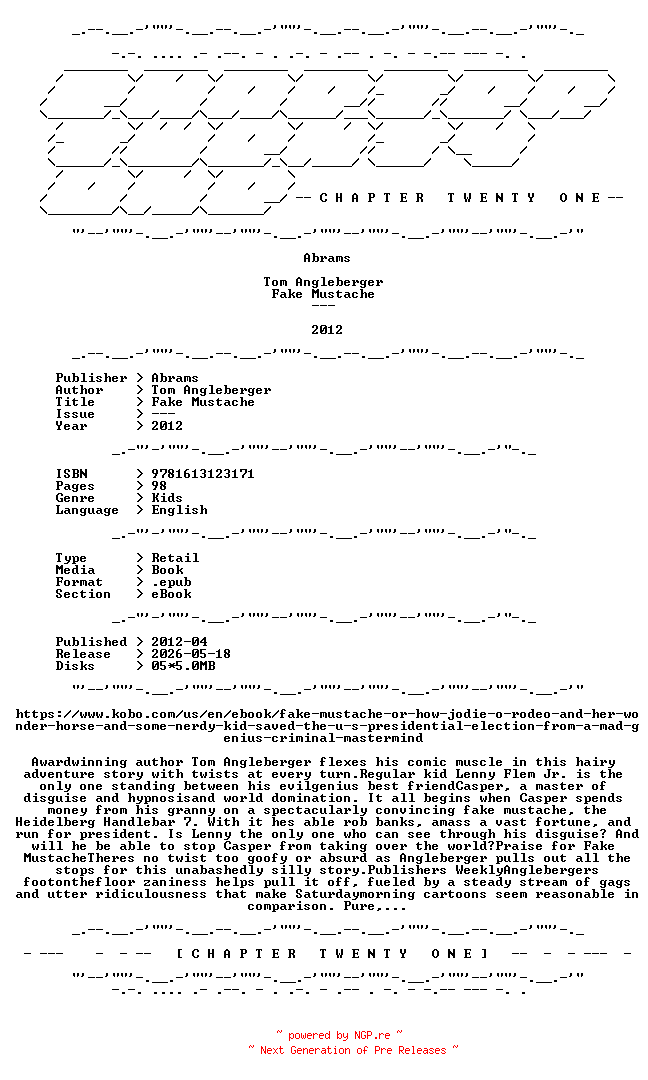 NFO for the release Tom.Angleberger.-.Fake.Mustache.2012.RETAIL.EPUB.eBook-CTO by CTO