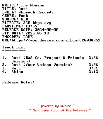 NFO for the release The_Noname-Anti-WEB-2024-SDR by SDR