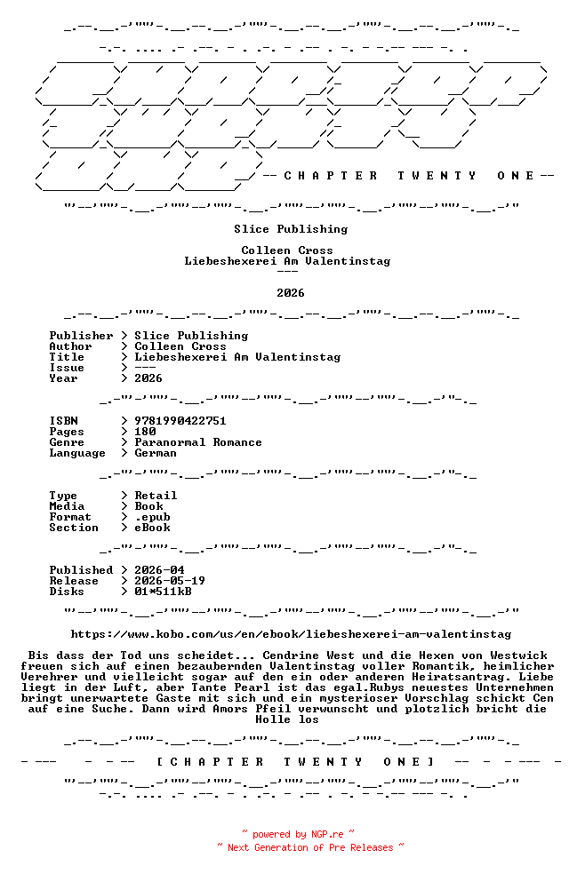 NFO for the release Colleen.Cross.-.Liebeshexerei.Am.Valentinstag.2026.GERMAN.RETAIL.EPUB.eBook-CTO by CTO