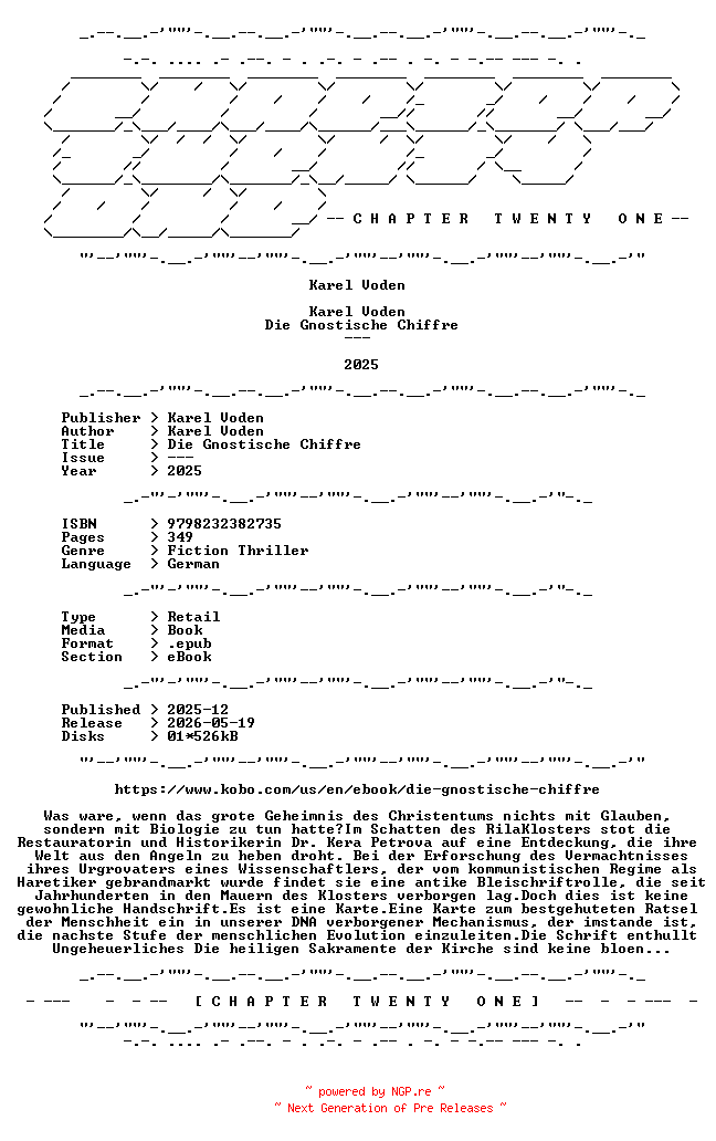 NFO for the release Karel.Voden.-.Die.Gnostische.Chiffre.2025.GERMAN.RETAIL.EPUB.eBook-CTO by CTO