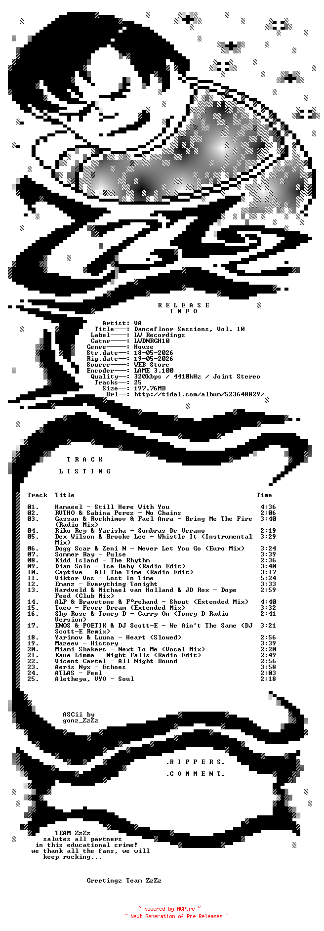 NFO for the release VA_-_Dancefloor_Sessions_Vol_10-(LWDNRGH10)-WEB-2026-ZzZz by ZzZz