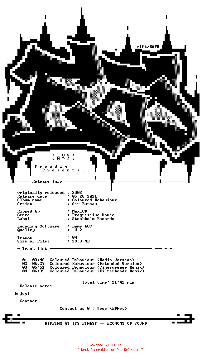 NFO for the release Air_Bureau-Coloured_Behaviour-CDM-2003-EOSiNT by EOSiNT