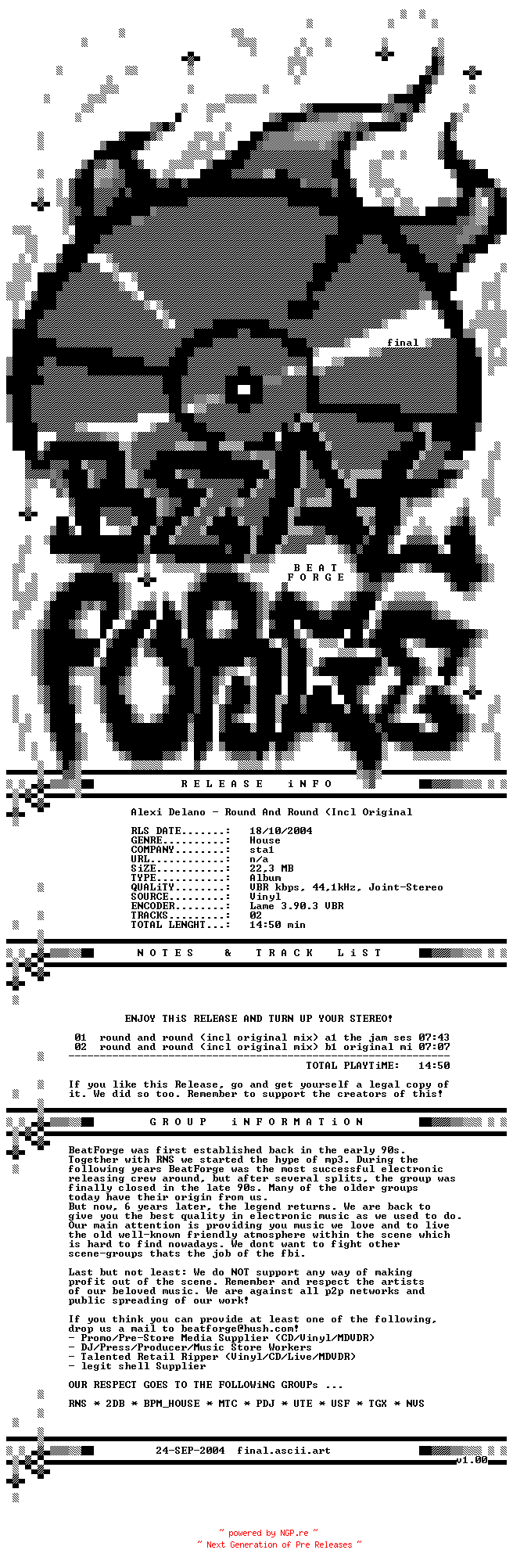 NFO for the release Alexi_Delano-Round_And_Round_(Incl_Original_Mix)-INTERNAL-Vinyl-2003-BF by BF