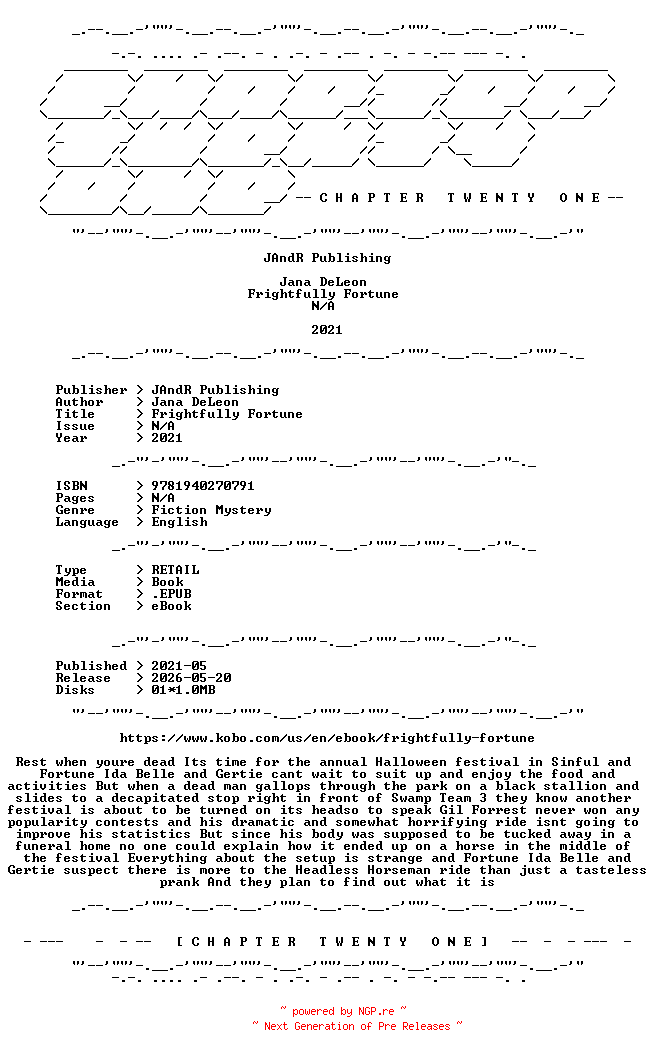 NFO for the release Jana.DeLeon.-.Frightfully.Fortune.2021.RETAIL.EPUB.eBook-CTO by CTO