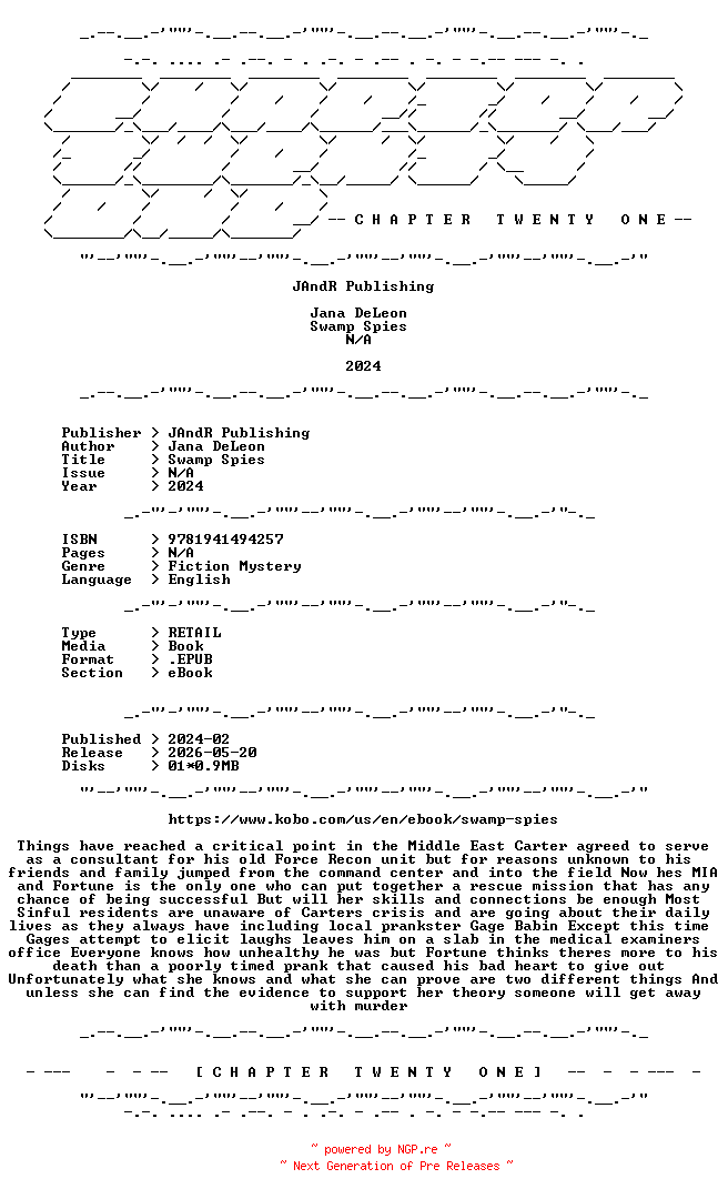 NFO for the release Jana.DeLeon.-.Swamp.Spies.2024.RETAIL.EPUB.eBook-CTO by CTO