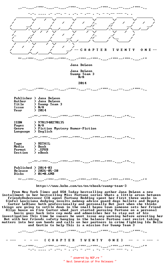 NFO for the release Jana.DeLeon.-.Swamp.Team.3.2014.RETAIL.EPUB.eBook-CTO by CTO