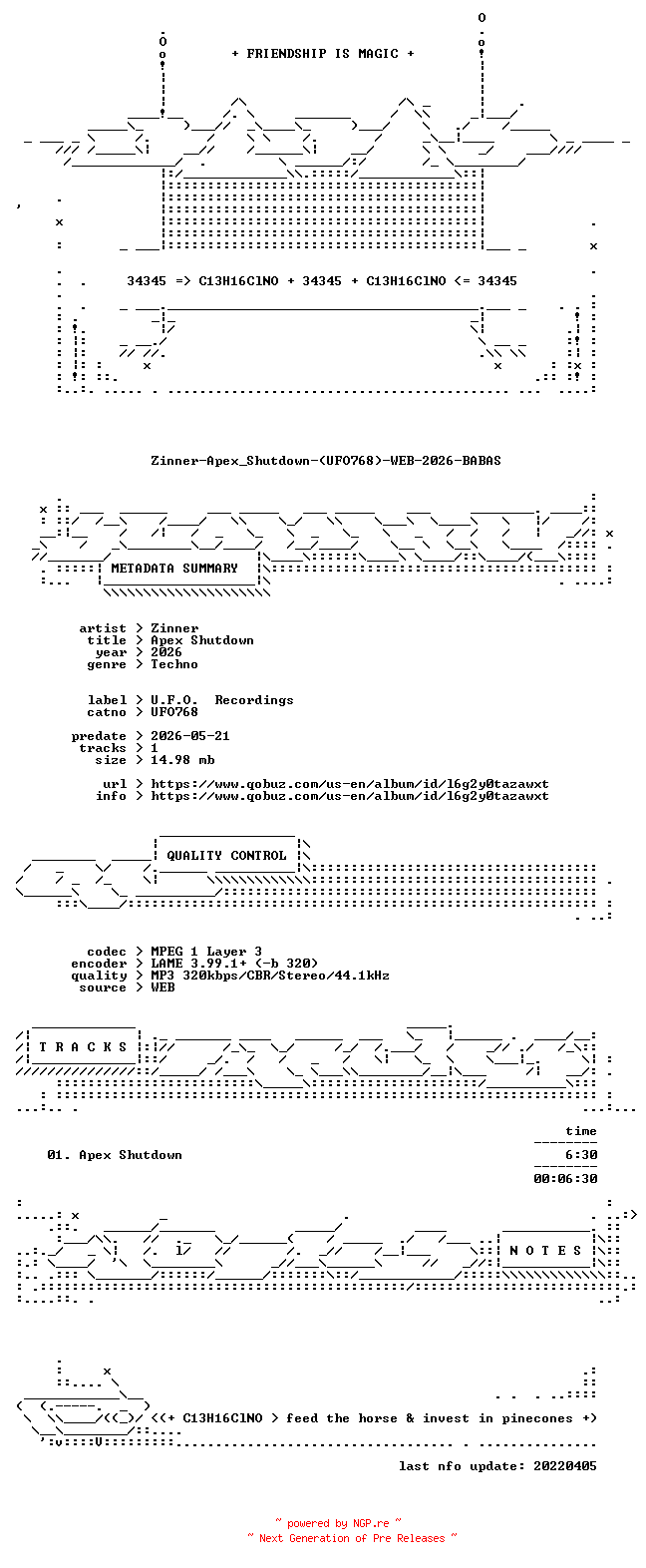 NFO for the release Zinner-Apex_Shutdown-(UFO768)-WEB-2026-BABAS by BABAS