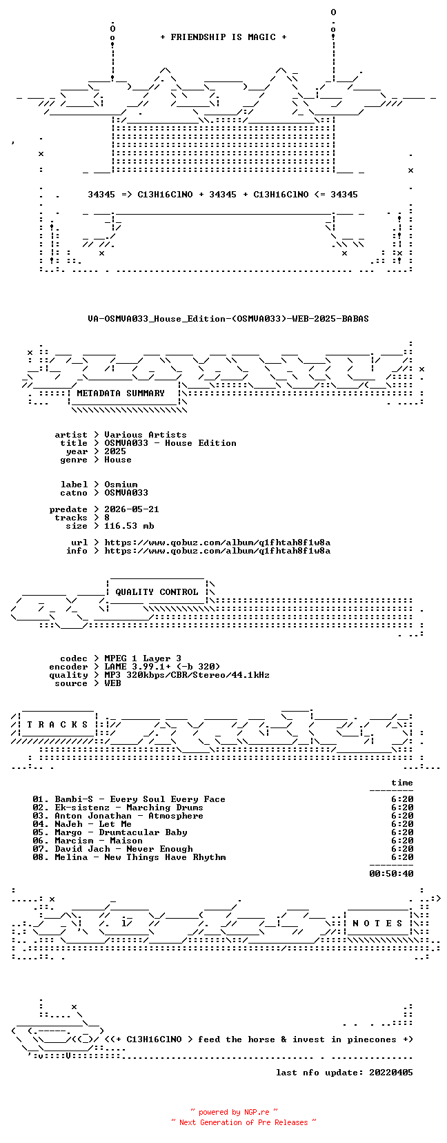 NFO for the release VA-OSMVA033_House_Edition-(OSMVA033)-WEB-2025-BABAS by BABAS