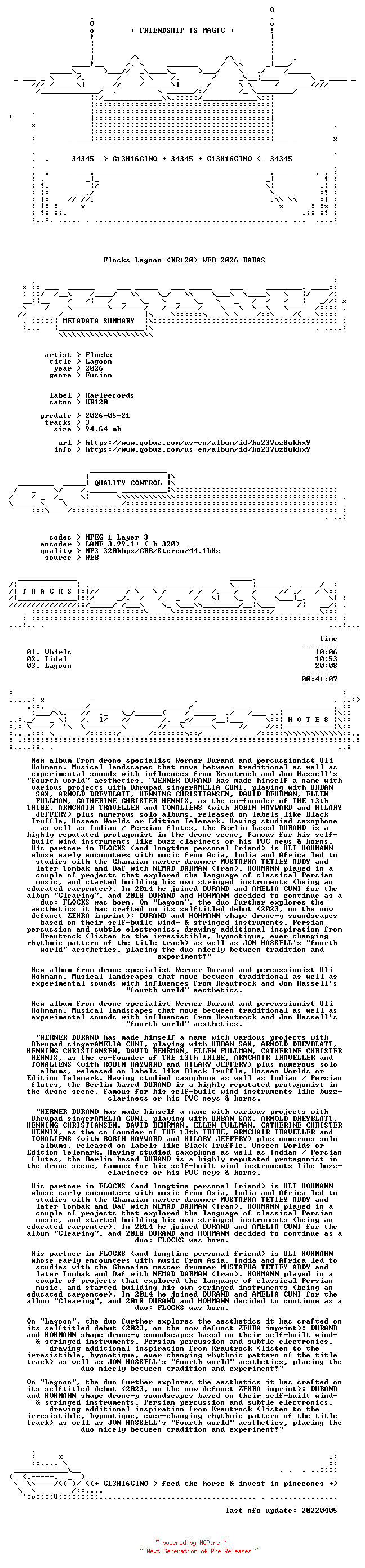 NFO for the release Flocks-Lagoon-(KR120)-WEB-2026-BABAS by BABAS