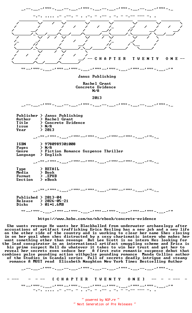 NFO for the release Rachel.Grant.-.Concrete.Evidence.2013.RETAIL.EPUB.eBook-CTO by CTO