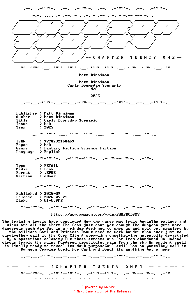 NFO for the release Matt.Dinniman.-.Carls.Doomsday.Scenario.2025.RETAIL.EPUB.eBook-CTO by CTO