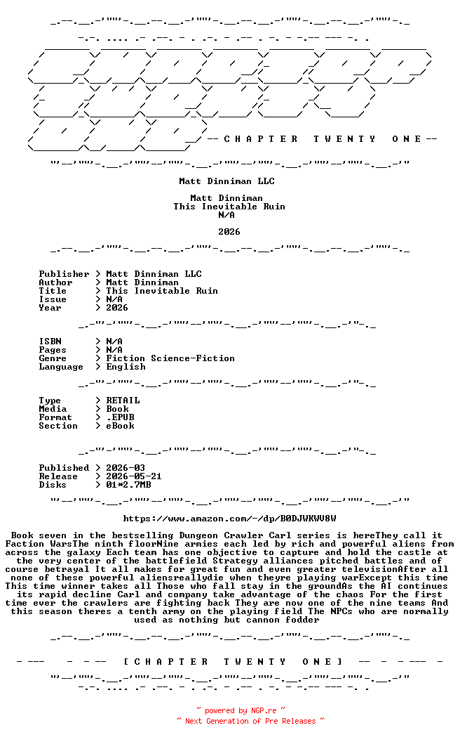 NFO for the release Matt.Dinniman.-.This.Inevitable.Ruin.2026.RETAIL.EPUB.eBook-CTO by CTO