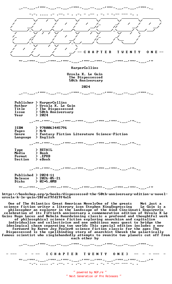 NFO for the release Ursula.K.Le.Guin.-.The.Dispossessed.50th.Anniversary.2024.RETAIL.EPUB.eBook-CTO by CTO