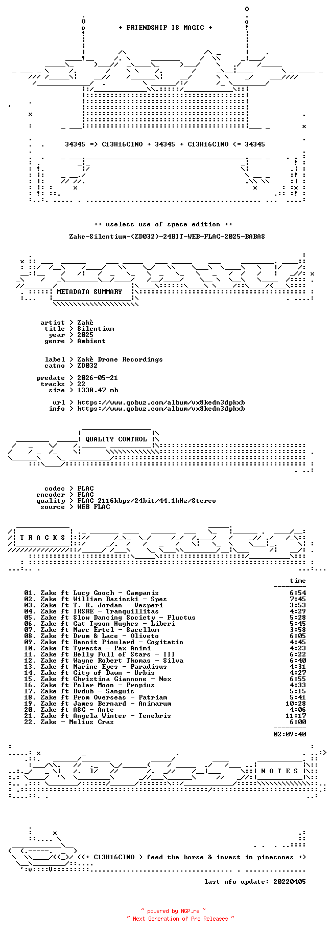 NFO for the release Zake-Silentium-(ZD032)-24BIT-WEB-FLAC-2025-BABAS by BABAS