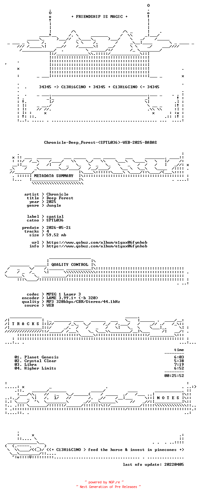 NFO for the release Chronicle-Deep_Forest-(SPTL036)-WEB-2025-BABAS by BABAS