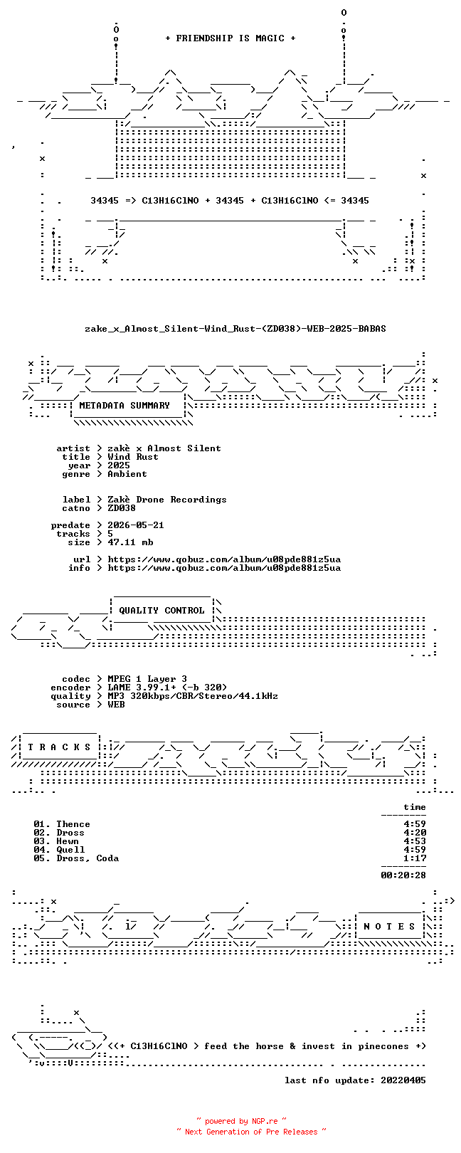 NFO for the release zake_x_Almost_Silent-Wind_Rust-(ZD038)-WEB-2025-BABAS by BABAS