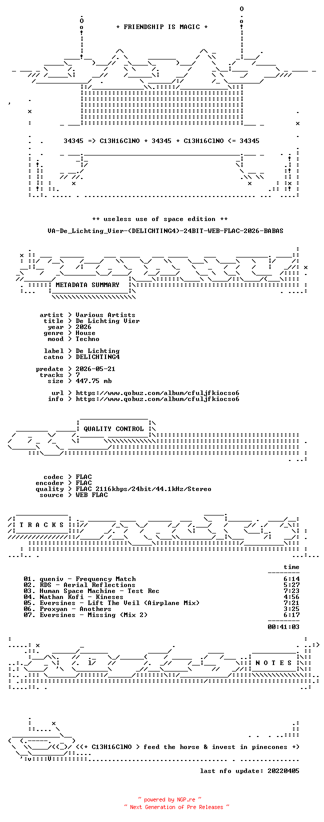 NFO for the release VA-De_Lichting_Vier-(DELICHTING4)-24BIT-WEB-FLAC-2026-BABAS by BABAS