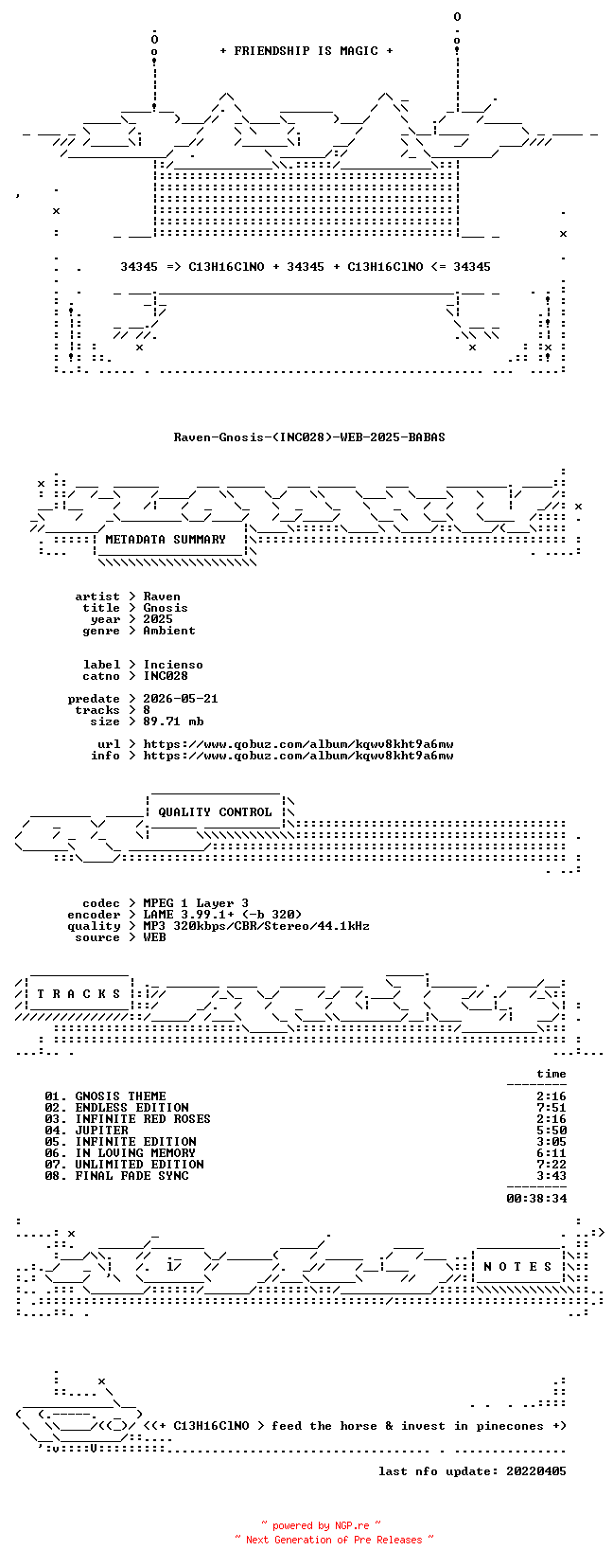 NFO for the release Raven-Gnosis-(INC028)-WEB-2025-BABAS by BABAS