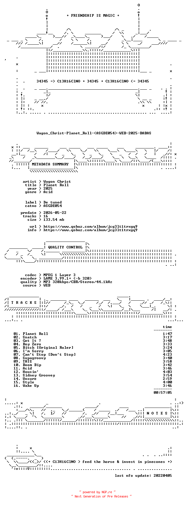 NFO for the release Wagon_Christ-Planet_Roll-(ASGDE054)-WEB-2025-BABAS by BABAS