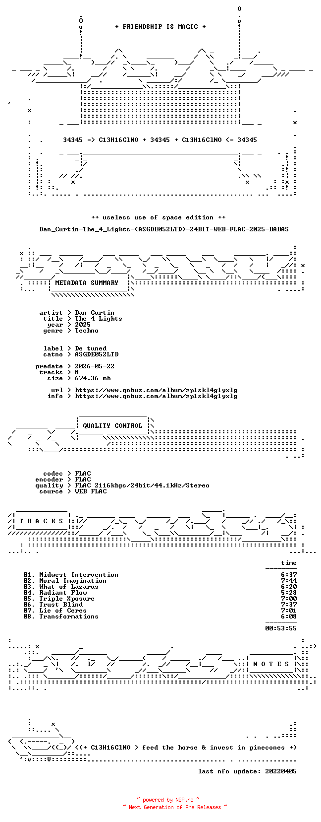 NFO for the release Dan_Curtin-The_4_Lights-(ASGDE052LTD)-24BIT-WEB-FLAC-2025-BABAS by BABAS