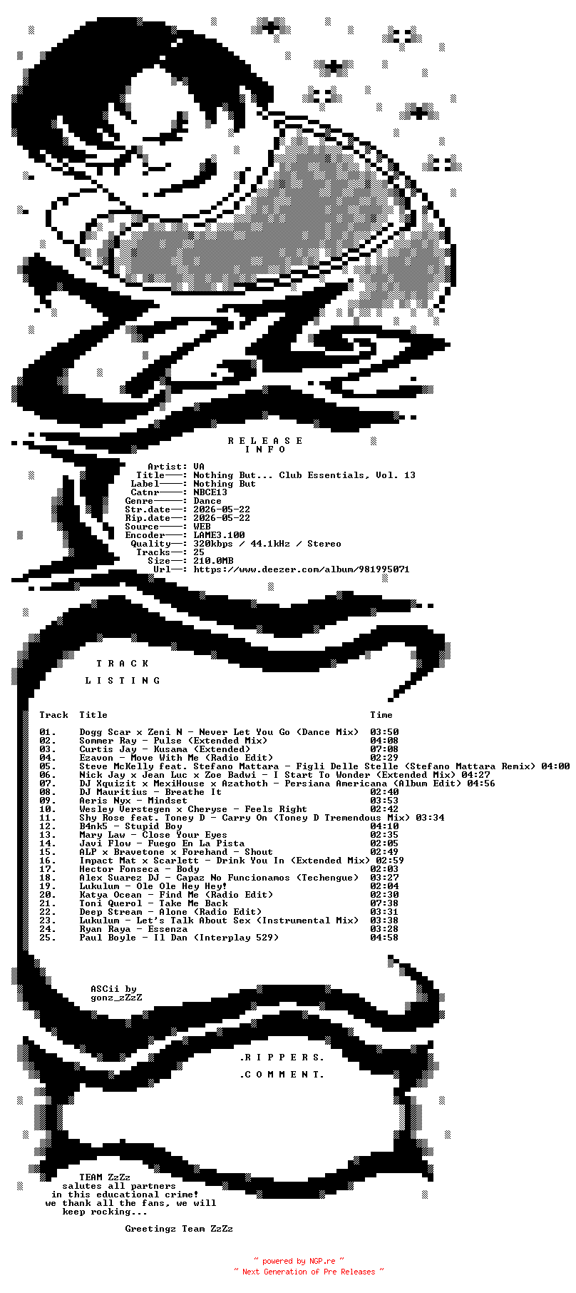 NFO for the release VA_-_Nothing_But_Club_Essentials_Vol_13-(NBCE13)-WEB-2026-ZzZz by ZzZz