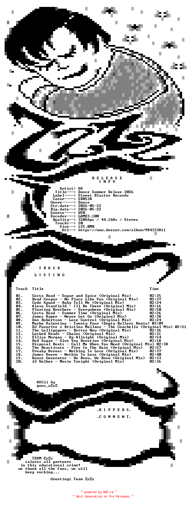 NFO for the release VA_-_Dance_Summer_Deluxe_2026-(SBR538)-WEB-2026-ZzZz by ZzZz