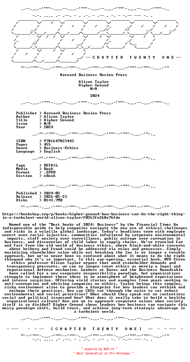 NFO for the release Alison.Taylor.-.Higher.Ground.2024.RETAIL.EPUB.eBook-CTO by CTO