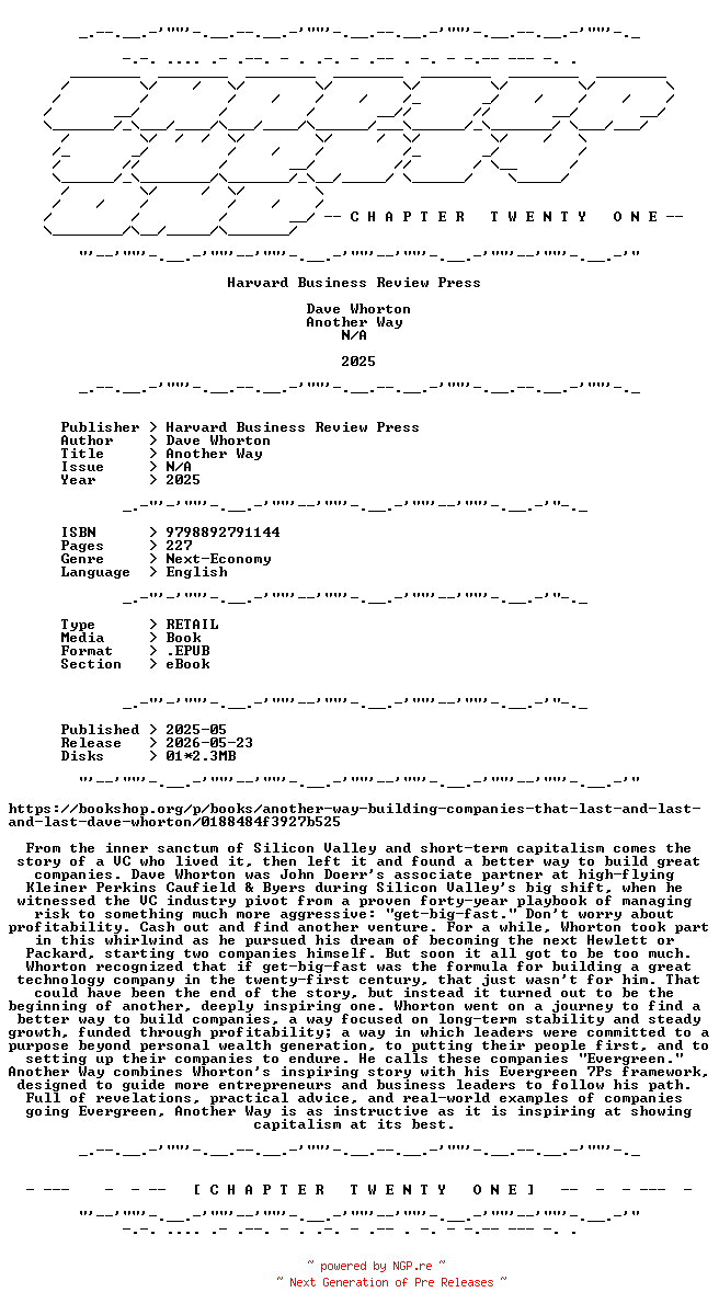 NFO for the release Dave.Whorton.-.Another.Way.2025.RETAIL.EPUB.eBook-CTO by CTO