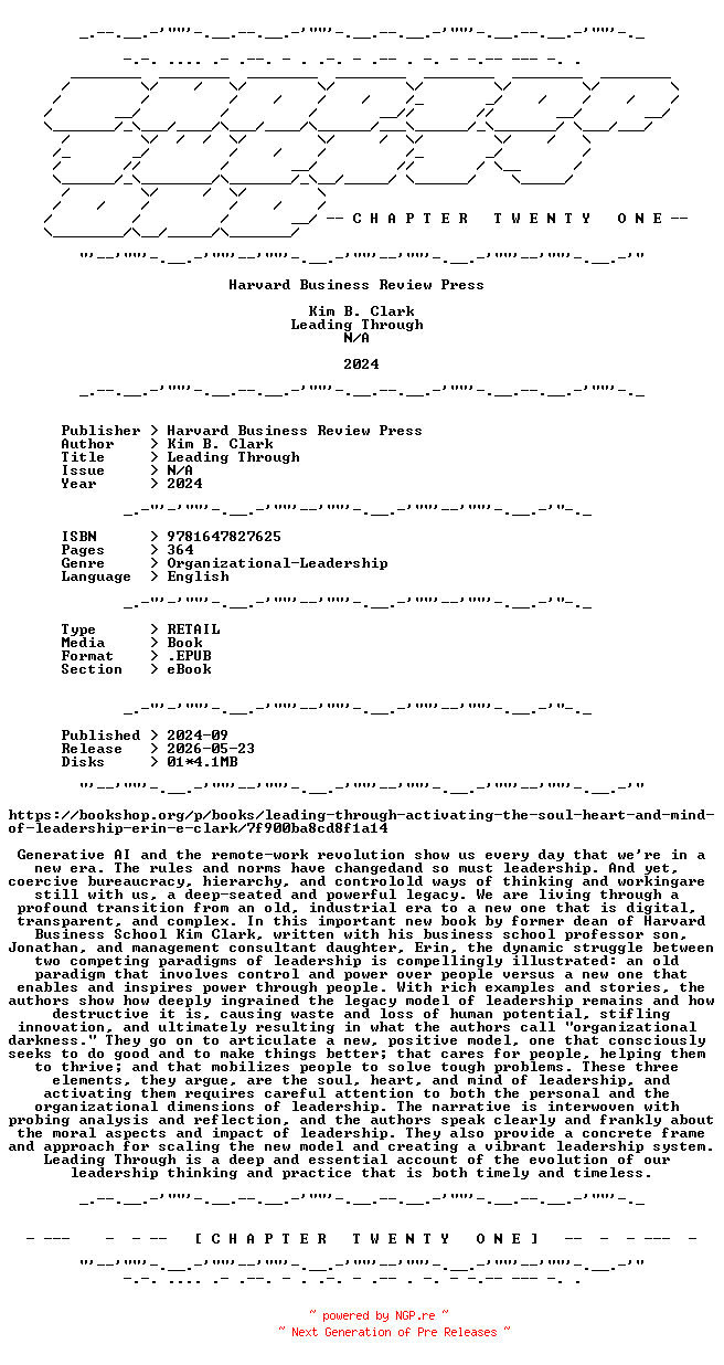NFO for the release Kim.B.Clark.-.Leading.Through.2024.RETAIL.EPUB.eBook-CTO by CTO