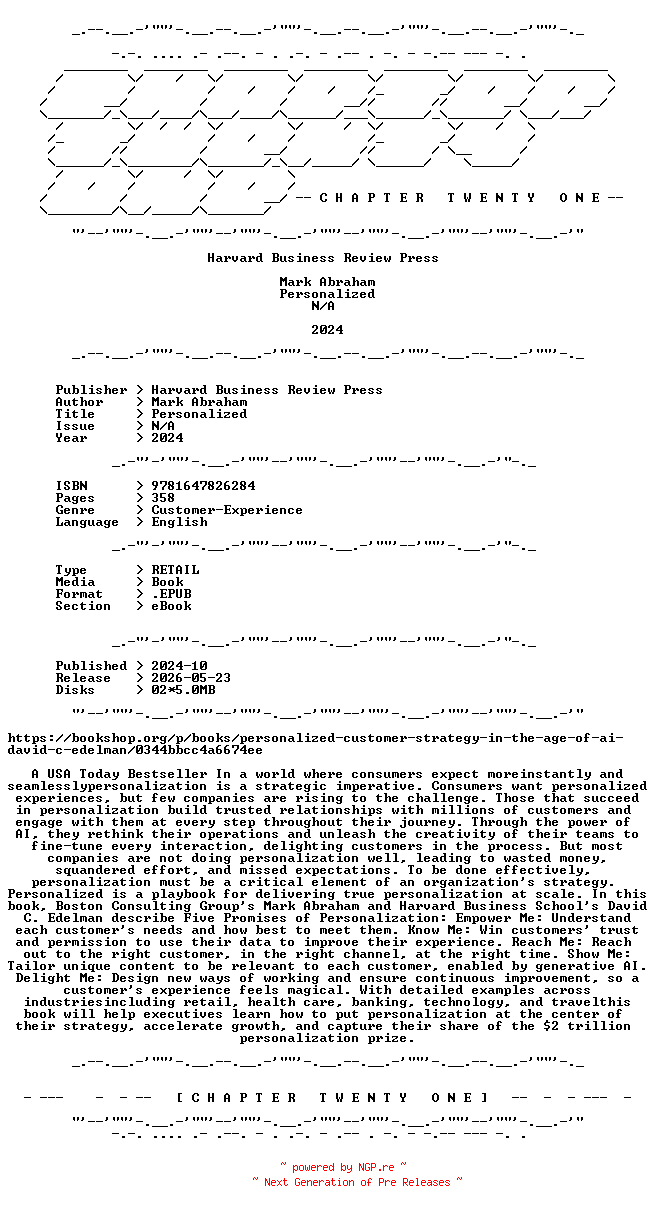NFO for the release Mark.Abraham.-.Personalized.2024.RETAIL.EPUB.eBook-CTO by CTO
