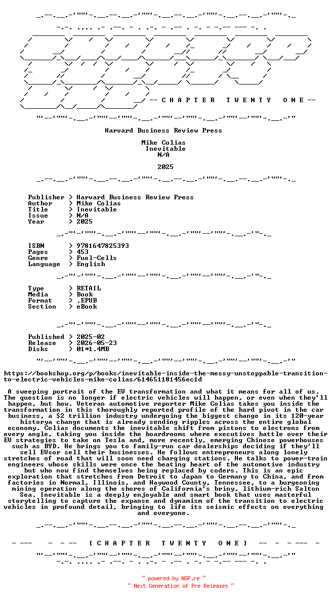 NFO for the release Mike.Colias.-.Inevitable.2025.RETAIL.EPUB.eBook-CTO by CTO
