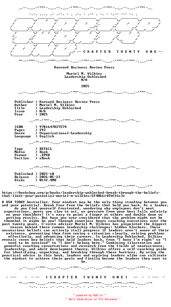 NFO for the release Muriel.M.Wilkins.-.Leadership.Unblocked.2025.RETAIL.EPUB.eBook-CTO by CTO