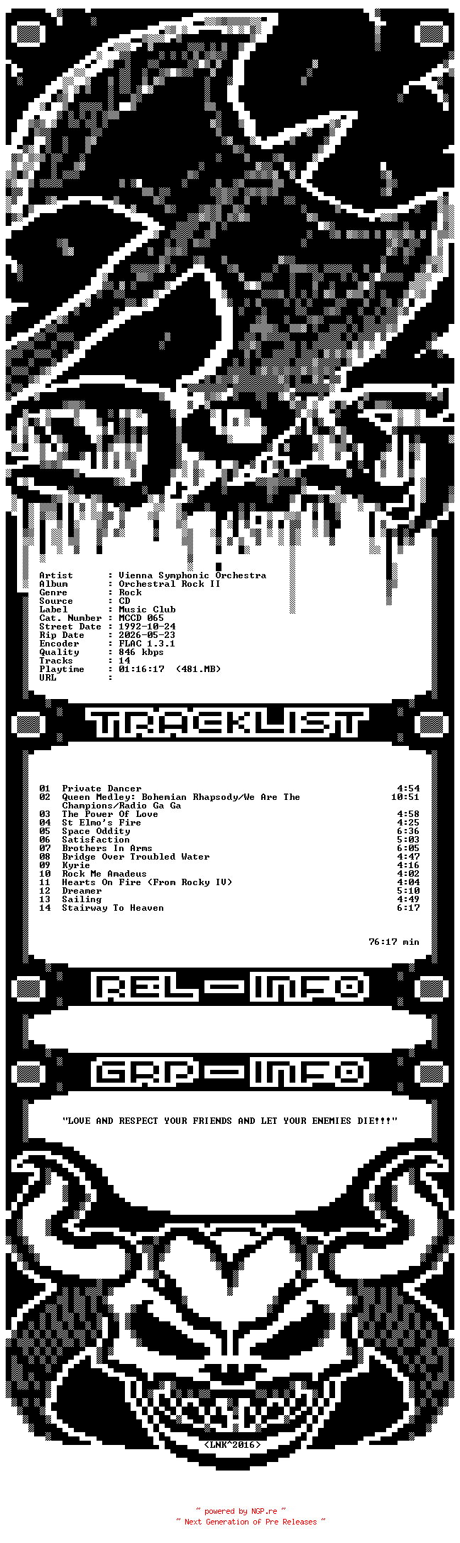 NFO for the release Vienna_Symphonic_Orchestra-Orchestral_Rock_II-CD-FLAC-1992-D2H by D2H
