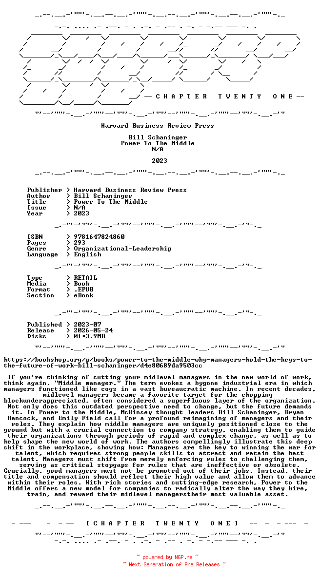 NFO for the release Bill.Schaninger.-.Power.To.The.Middle.2023.RETAIL.EPUB.eBook-CTO by CTO