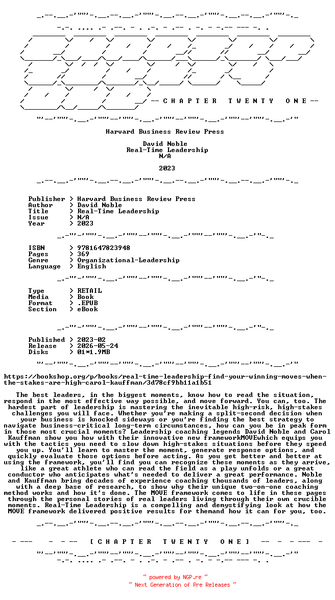 NFO for the release David.Noble.-.Real-Time.Leadership.2023.RETAIL.EPUB.eBook-CTO by CTO