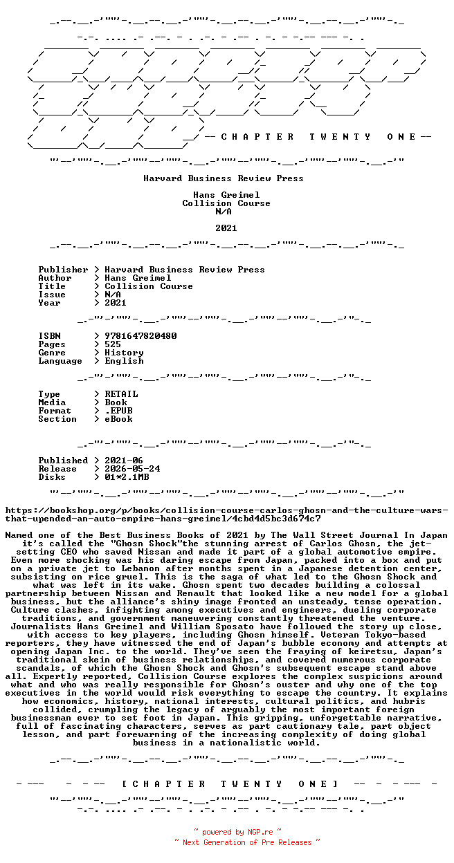 NFO for the release Hans.Greimel.-.Collision.Course.2021.RETAIL.EPUB.eBook-CTO by CTO