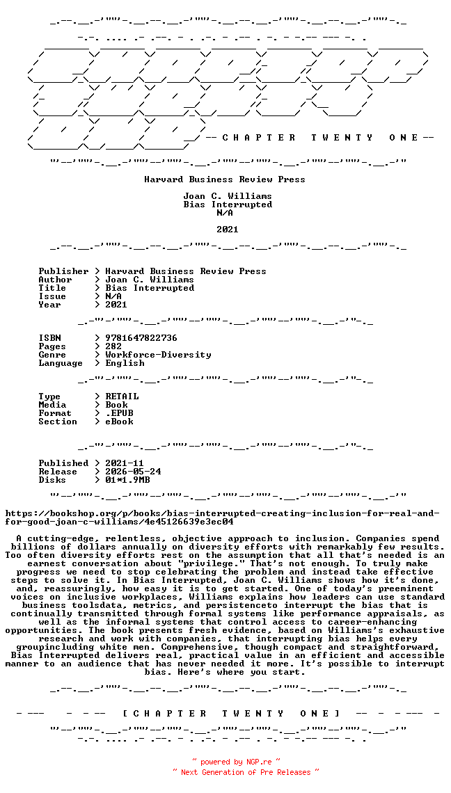 NFO for the release Joan.C.Williams.-.Bias.Interrupted.2021.RETAIL.EPUB.eBook-CTO by CTO