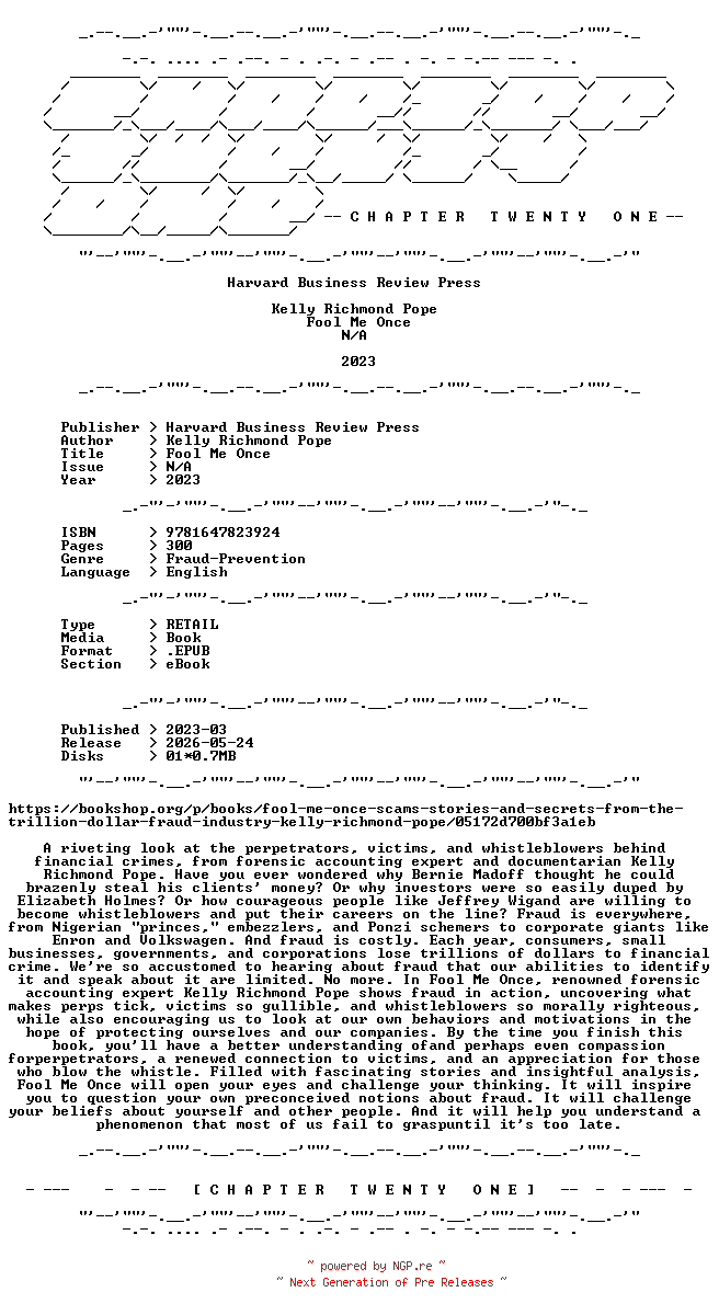 NFO for the release Kelly.Richmond.Pope.-.Fool.Me.Once.2023.RETAIL.EPUB.eBook-CTO by CTO