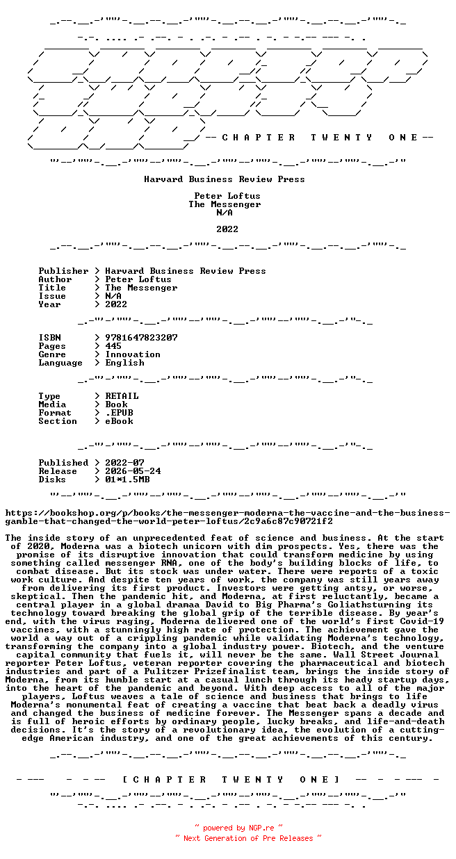 NFO for the release Peter.Loftus.-.The.Messenger.2022.RETAIL.EPUB.eBook-CTO by CTO
