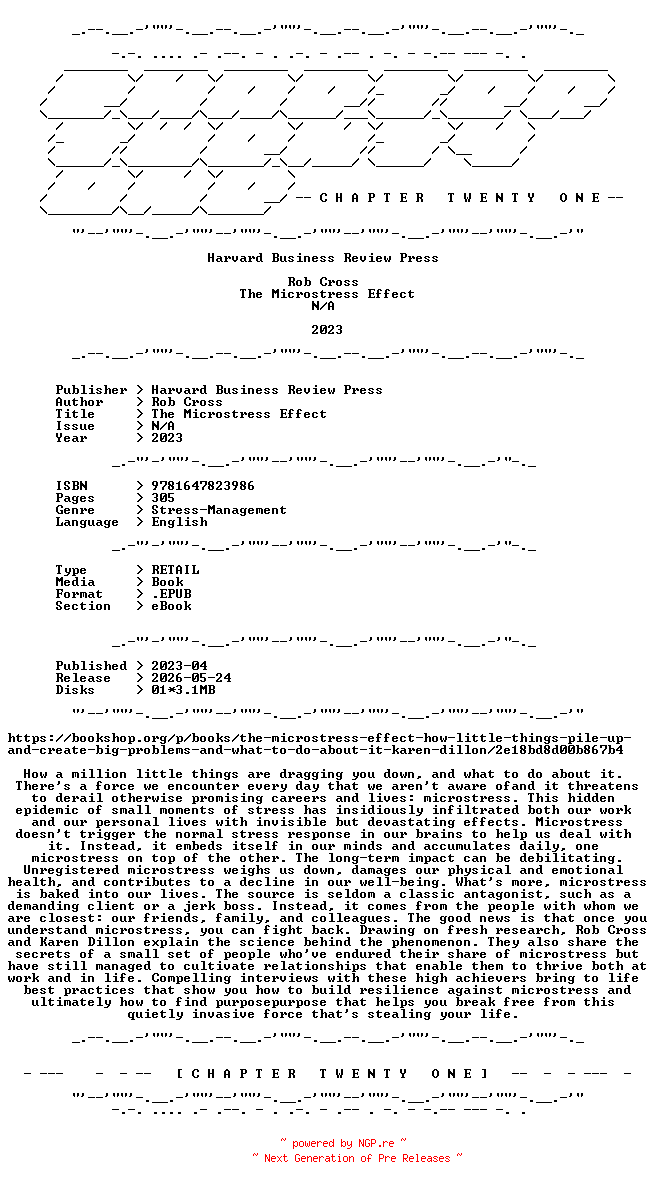 NFO for the release Rob.Cross.-.The.Microstress.Effect.2023.RETAIL.EPUB.eBook-CTO by CTO
